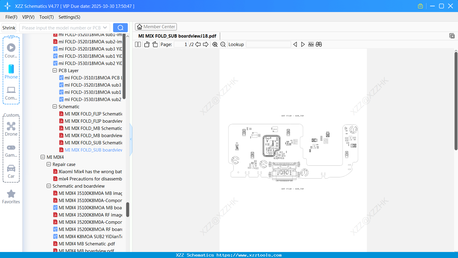 Xiaomi MI MIX FOLD_SUB BoardviewJ18